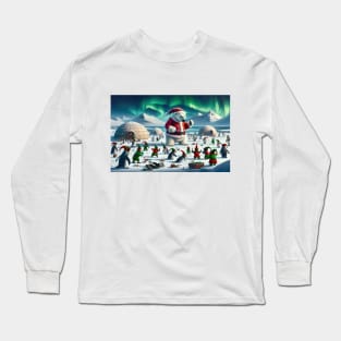 Santa Paws and the Elf Penguins: A Snowball Stramash Long Sleeve T-Shirt